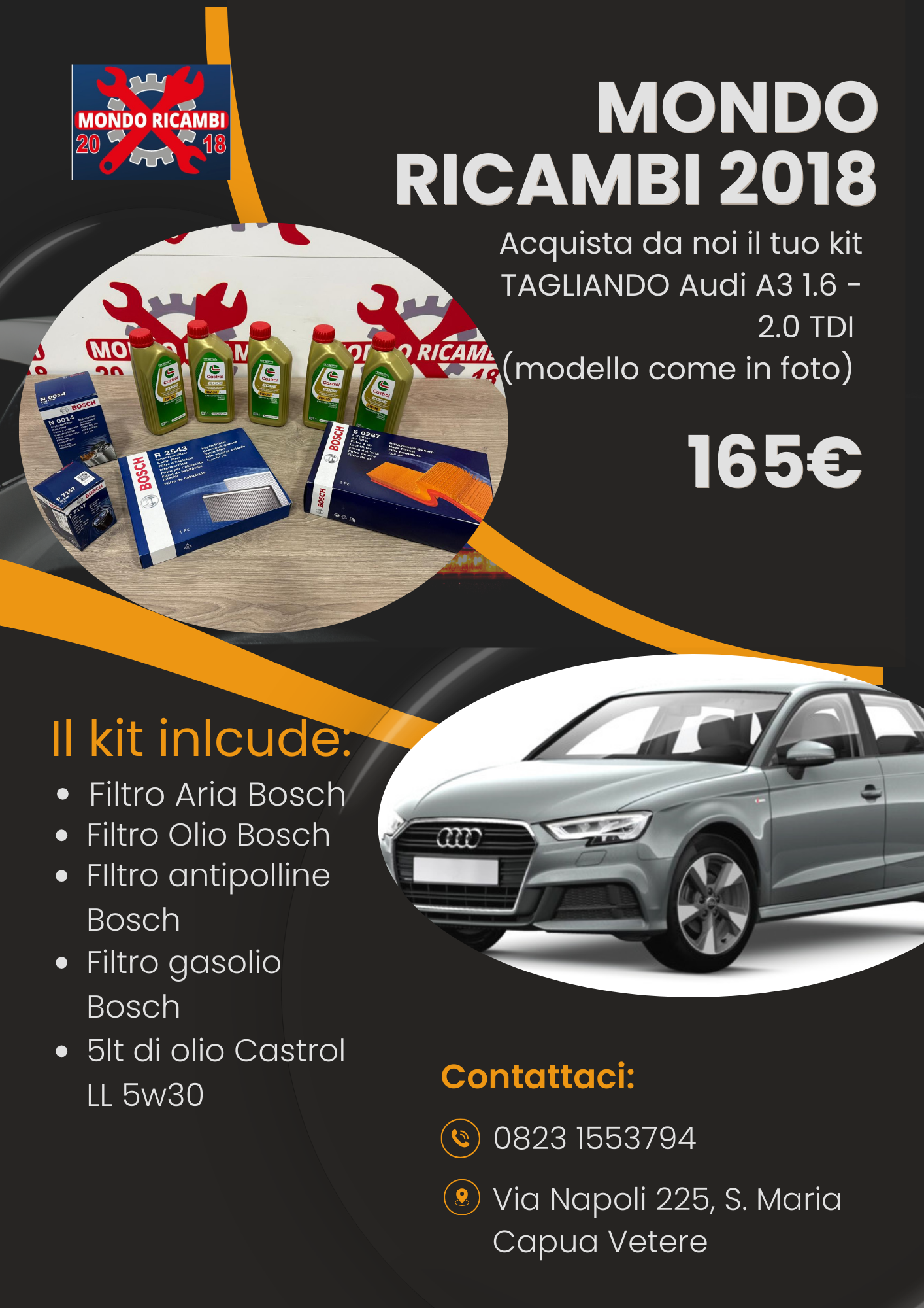 Kit tagliando Audi A3 1.6 - 2.0