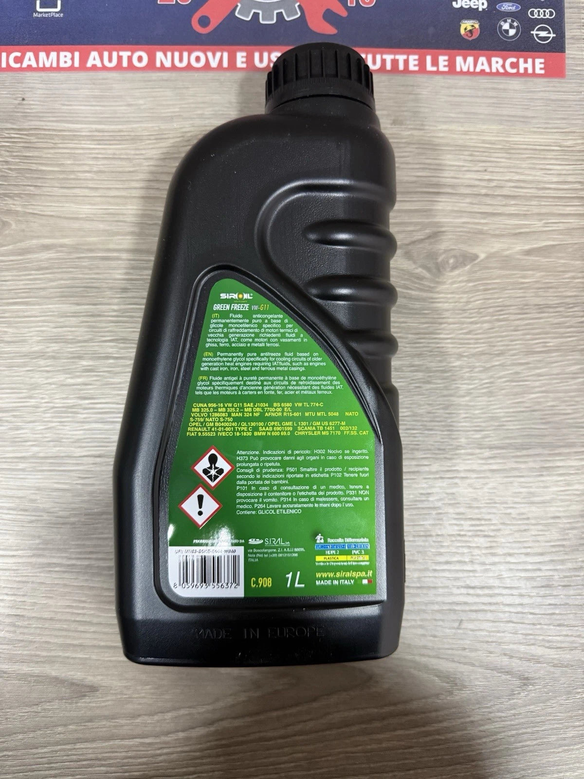 3 Litri Liquido Di Raffreddamento Anti Gelo Verde Siroil Prodotto Made In Italy