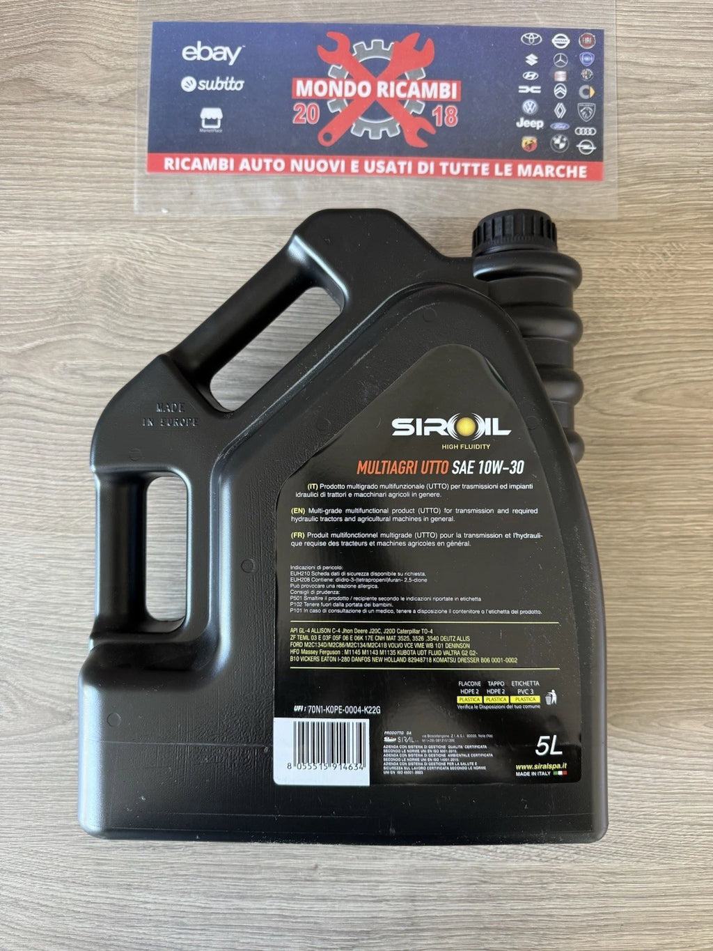 Tanica 5lt Multiagri UTTO 10w30 Siroil