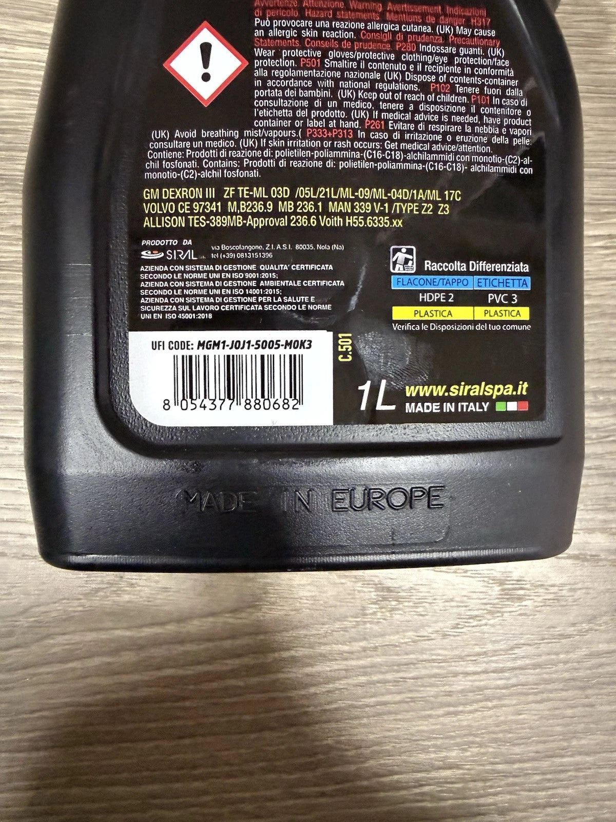 3 Litri Olio Lubrificante ATF Per Cambio E Trasmissioni Automatiche Siroil