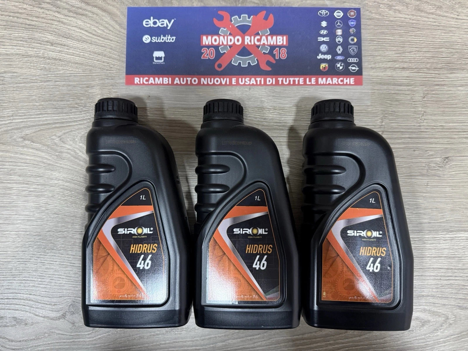 3 Litri Olio Fluido Idraulico Hidrus 46 Siroil Prodotto Made In Italy