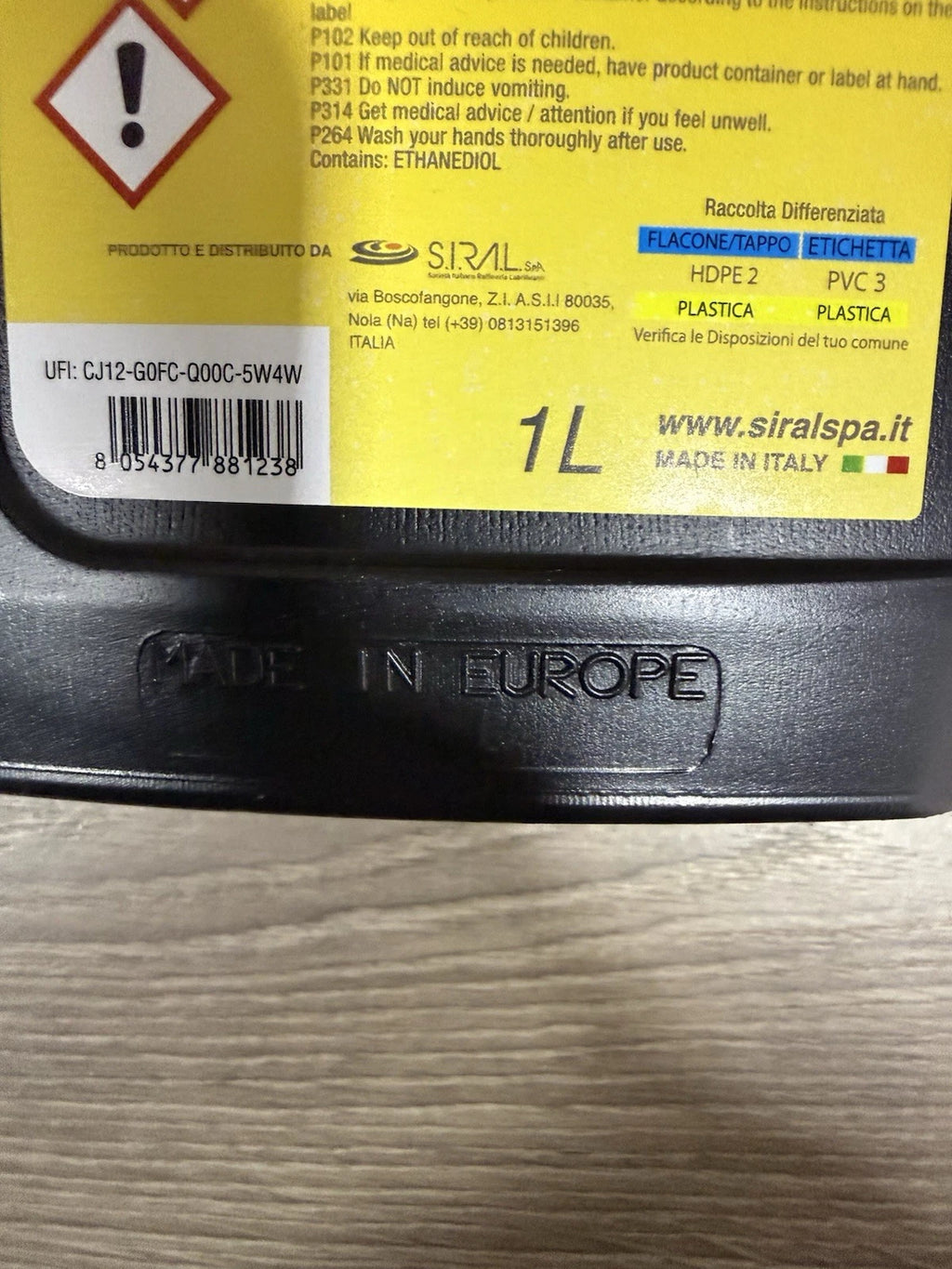 3 Litri Liquido Di Raffreddamento Anti Gelo Giallo Siroil Prodotto Made In Italy