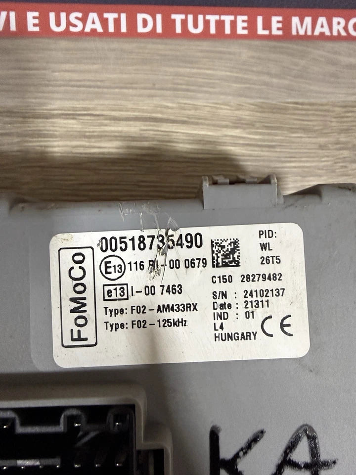 00518735490 Centralina Fusibili Body Computer E Ricambi Per Ford Ka Tre Porte