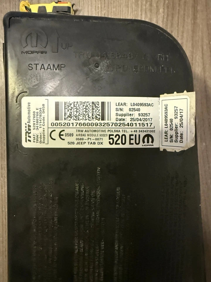 Carica Airbag Sedile Lato Destro E Ricambi Per Jeep Renegade