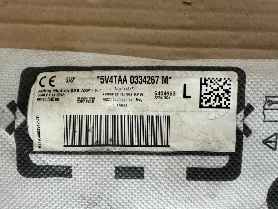 Carica Airbag Sedile Sedia Lato Sinistro Per Peugeot 208 II Serie