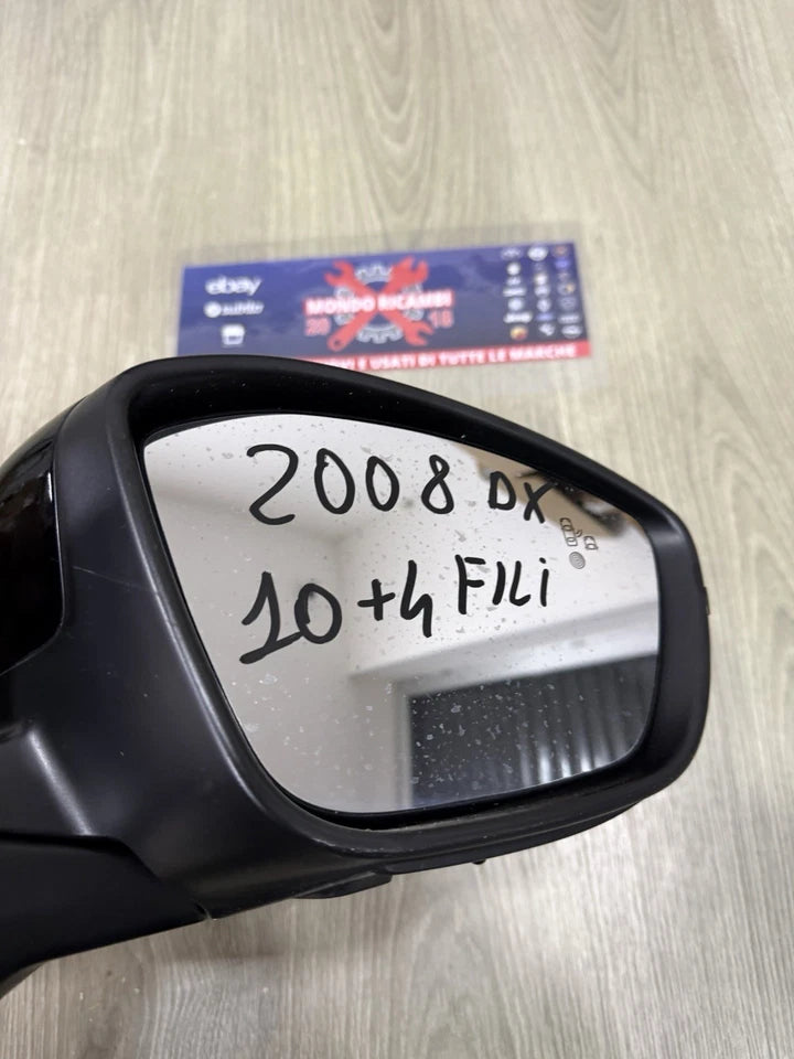 Specchietto Retrovisore Lato Destro Nero E Ricambi Per Peugeot 2008 Dal 2019